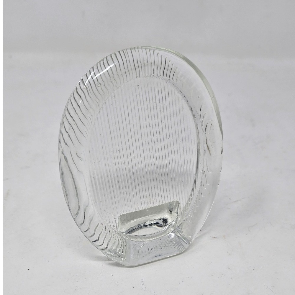 Vtg Mikasa oval glass crystal picture frame home decor Art Deco Minimalist